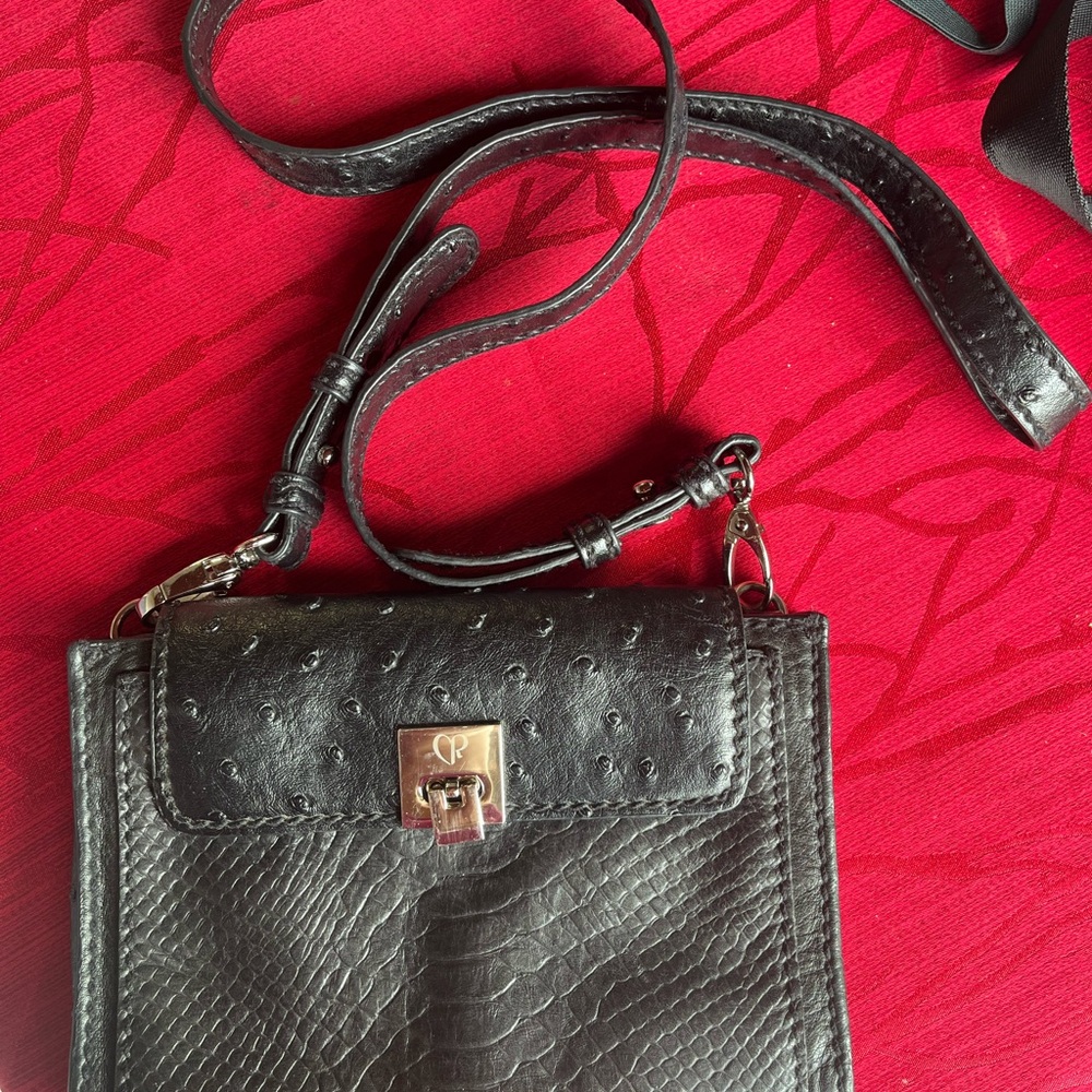 Charlotte Ronson Black Leather Crossbody Bag